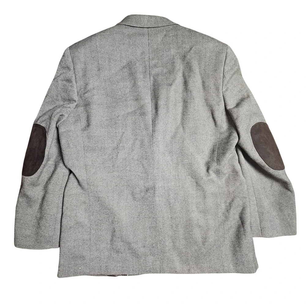 Saddlebred Wool Blend Two Button Sport Coat Blazer Elbow Patches 46R Ivy League